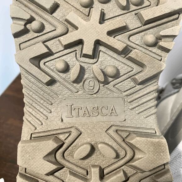 Itasca Leather Lace Up Ankle Thin Insulation Winter Boots Gray & White Size 9 - Picture 6 of 9